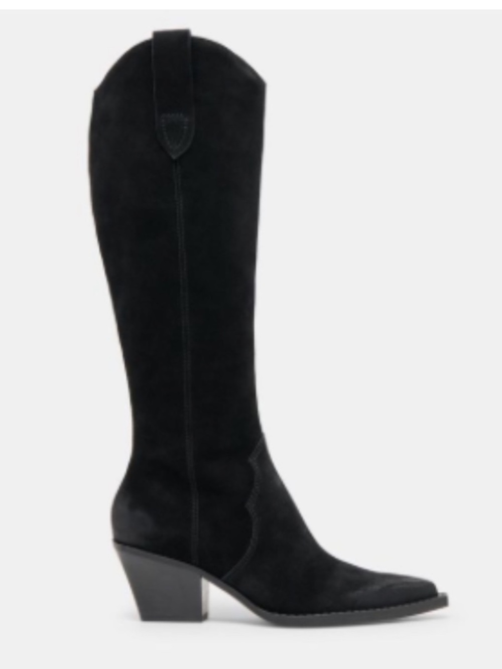 Dolce Vita Regy Black Suede Leather Western Cowgirl Boots NEW Size 6.5